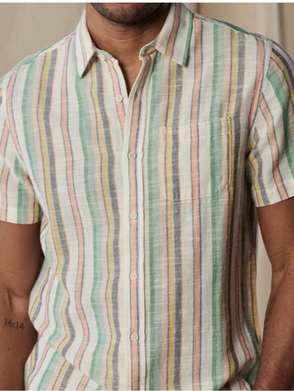 ⚡️The Normal Brand Sherbet Stripe Freshwater Button Up